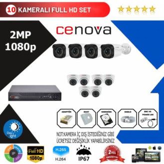 Cenova 10'lu Set 2 Mp 1080p Hd Kamera Sistemi Cenova 10'lu Set 2 Mp 1080p Hd Kamera Sistemi