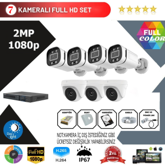 Has-Cam 7'lİ 2MP AHD Kamera Seti