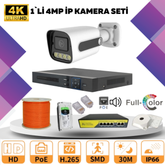 HAS 1'lİ 4MP 4K ULTRA İP Kamera Seti HAS 1'lİ 4MP 4K ULTRA İP Kamera Seti